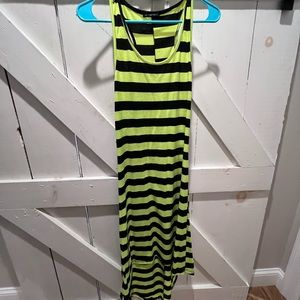 Neon green high low sleeveless dress